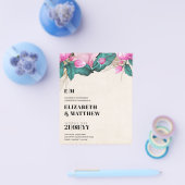 Budget Roze Pioen Huwelijk All-in-1 Flyer (Enkel)