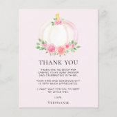 Budget roze pompoen Baby shower bedankje (Voorkant)