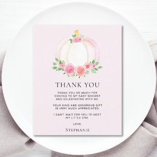 Budget roze pompoen Baby shower bedankje