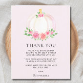 Budget roze pompoen Baby shower bedankje