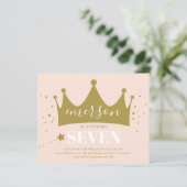 Budget Roze Princess Verjaardagsfeest Uitnodiging (Staand voorkant)