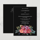 Budget Roze & Pruim Tropisch Bloemendecor Zwart 2  (Voorkant / Achterkant)
