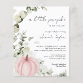 Budget Roze Pumpkin Baby shower Invitation (Voorkant)