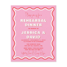 Budget Roze Red Photo Rehearsal Dinner nodigt uit