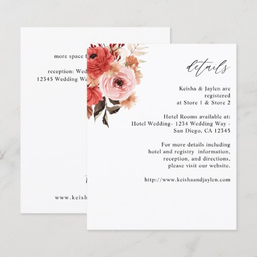 Budget Roze & Rode Roze Bloemendetails (Voorkant / Achterkant)