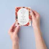 Budget Roze & Rode Roze Bloemige Trouwdag Flyer (Hand)