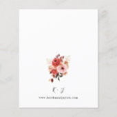 Budget Roze & Rode Roze Bloemige Trouwdag Flyer (Achterkant)