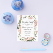 Budget Roze Roos Bloemige Bruidsontbijt Bruisende Flyer (Enkel)