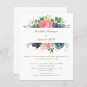 Budget Roze Roos Floral Wedding Invite (Voorkant / Achterkant)