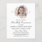 Budget Roze Roos Foto Bloemen Eerste Heilige Commu (Voorkant)