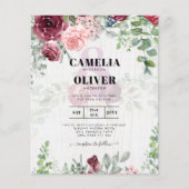 BUDGET Roze Roos Roest Bruiloft UITNODIGING (Voorkant)