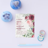 BUDGET Roze Roos Roest Bruiloft UITNODIGING Flyer (Enkel)