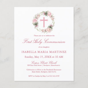 Budget Roze Rose Bloemen Eerste Heilige Communie