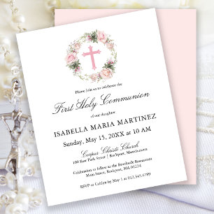 Budget Roze Rose Bloemen Eerste Heilige Communie