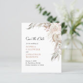 Budget roze Rose Elegant Foliage Save the Date (Staand voorkant)