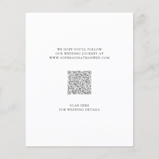 Budget roze Rose Elegant Foliage Save the Date (Achterkant)