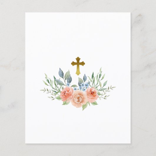 Budget roze Rose & Gold First Community Uitnodigin (Achterkant)