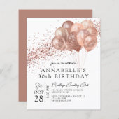 Budget roze Rose Gold Glitter Ballon Birthday (Voorkant / Achterkant)