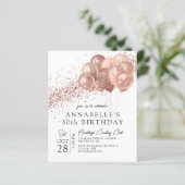 Budget roze Rose Gold Glitter Ballon Birthday (Staand voorkant)