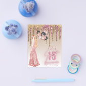 BUDGET Roze Rose Gold Glitter Quinceanera Red Hair Flyer (Enkel)