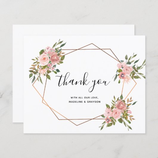 BUDGET Roze Rose Gold Lijst Geometric Bedankt (Voorkant / Achterkant)