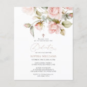 Budget roze Rose & Greenery Dedication Invitation (Voorkant)