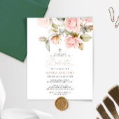 Budget roze Rose & Greenery Dedication Invitation