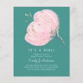 BUDGET roze roze glitter is een meisje Baby shower (Voorkant)