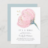 BUDGET roze roze glitter is een meisje Baby shower (Voorkant / Achterkant)