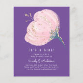 BUDGET roze roze glitter is een meisje Baby shower (Voorkant)