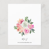 Budget Roze Roze & Witte Bloem Bruiloft  Flyer (Achterkant)