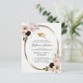 Budget Roze Rozen Gouden Metallic Afstudeerfeest U (Staand voorkant)