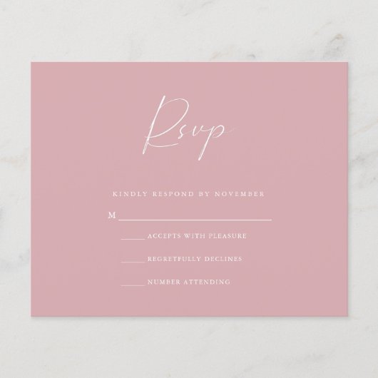Budget roze RSVP-kaart Flyer (Voorkant)