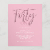 BUDGET Roze Script Veertig 40ste volwassen verjaar (Voorkant)