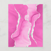 Budget roze Siver Agate Modern Wedding Uitnodiging (Achterkant)