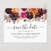 Budget roze Terracotta Mauve Floral Save the Date (Voorkant)