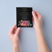 Budget roze Tropische Floral Black V2 Wedding Flye Flyer (Hand)