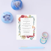 Budget roze tropische Floral White V1 Wedding Flye Flyer (Enkel)