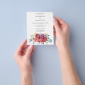 Budget roze tropische Floral White V2 Wedding Flye Flyer (Hand)