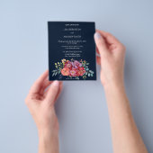 Budget roze tropische houtvlooienmarine V2 Wedding Flyer (Hand)