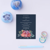Budget roze tropische houtvlooienmarine V2 Wedding Flyer (Enkel)