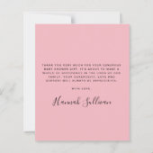 Budget Roze Voetjes Baby Meisje Shower Bedankkaart (Achterkant)