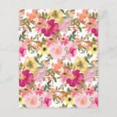 Budget roze Waterverf Floral Bat Mitzvah nodigt ui (Achterkant)