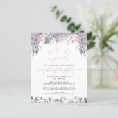 Budget Roze Waterverf Floral Girl Baby shower (Staand voorkant)