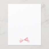 Budget roze Waterverf lint strik meisje Baby showe (Achterkant)