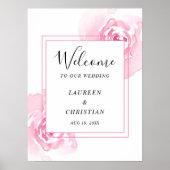 Budget Roze Waterverfrozen Bruiloft Poster (Voorkant)