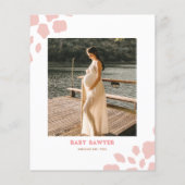 Budget Roze Western Foto Baby Meisje Douche Invite (Achterkant)