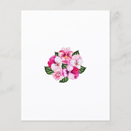 Budget Roze White Floral 60th Birthday Uitnodiging (Achterkant)