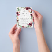 Budget Roze & Wijnrood Bloem 7 Trouwdag Flyer (Hand)