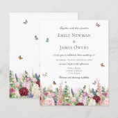 Budget Roze Wildbloemen & Butterflies Wedding (Voorkant / Achterkant)